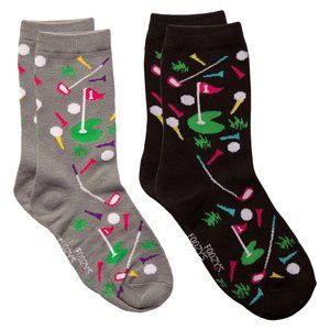 Golf Sport Club Ball Caddie Stroke Nine Holes Game Foozys Women's 2 Pairs Socks